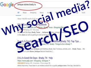 Local Search Impact
Start with your social
profiles, plus this URL:
www.google.com/
business @SheilaS
@TourismCurrents
 