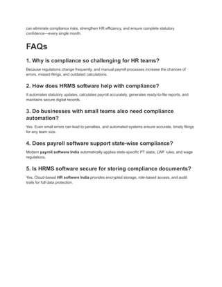 Why HR Teams Struggle With Compliance — And How Modern HRMS Software ...