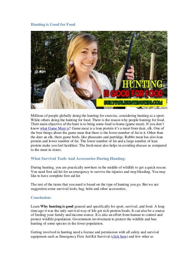 Why hunting is good why hunting is important