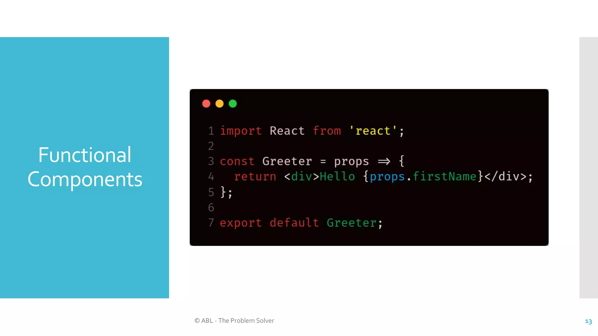 Functional
Components
© ABL - The Problem Solver 13
 