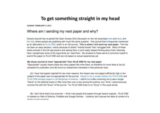 To get something straight in my head