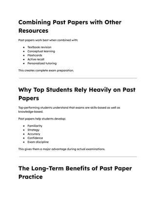 Mastering IGCSE Exam Success with Past Papers: A Step-by-Step Guide | PDF