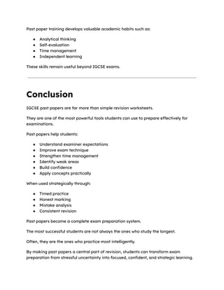 Mastering IGCSE Exam Success with Past Papers: A Step-by-Step Guide | PDF