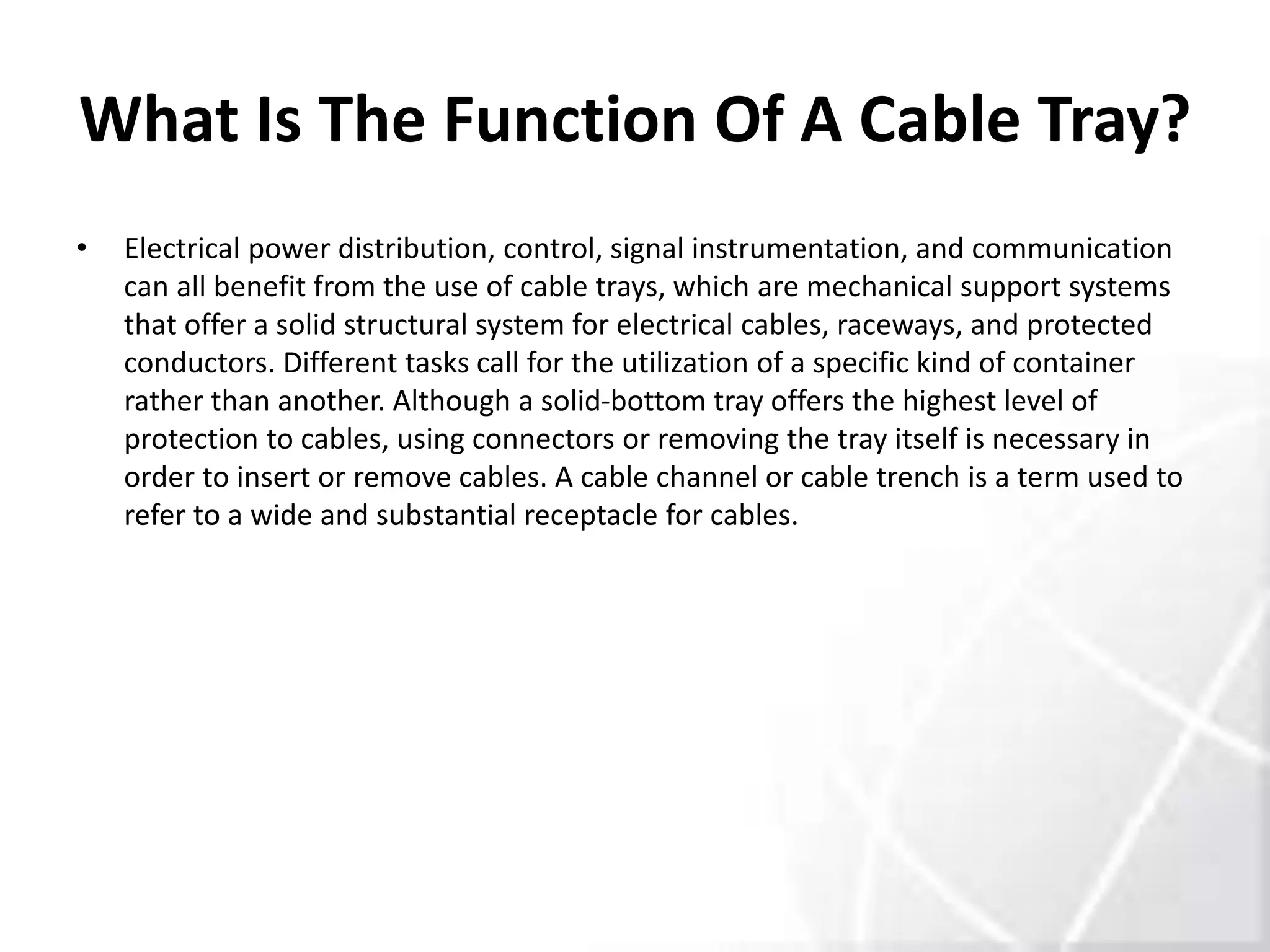 Some Benefits Of FRP Cable Trays PPT