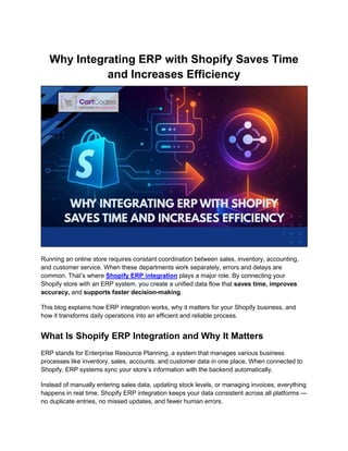 Integrate ERP with Shopify for Time Savings at Scale | PDF