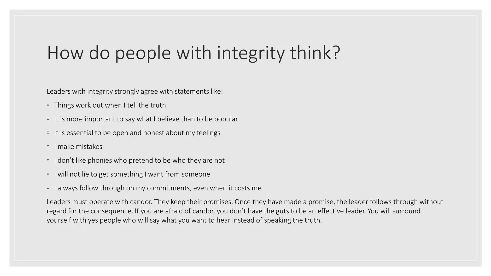 Why integrity at work matters