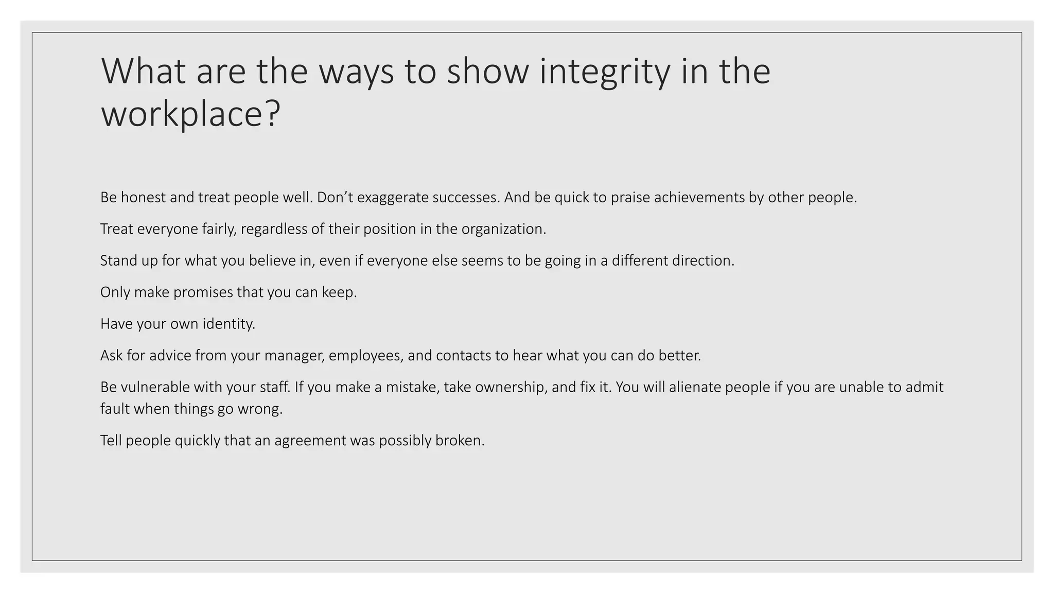 Why integrity at work matters