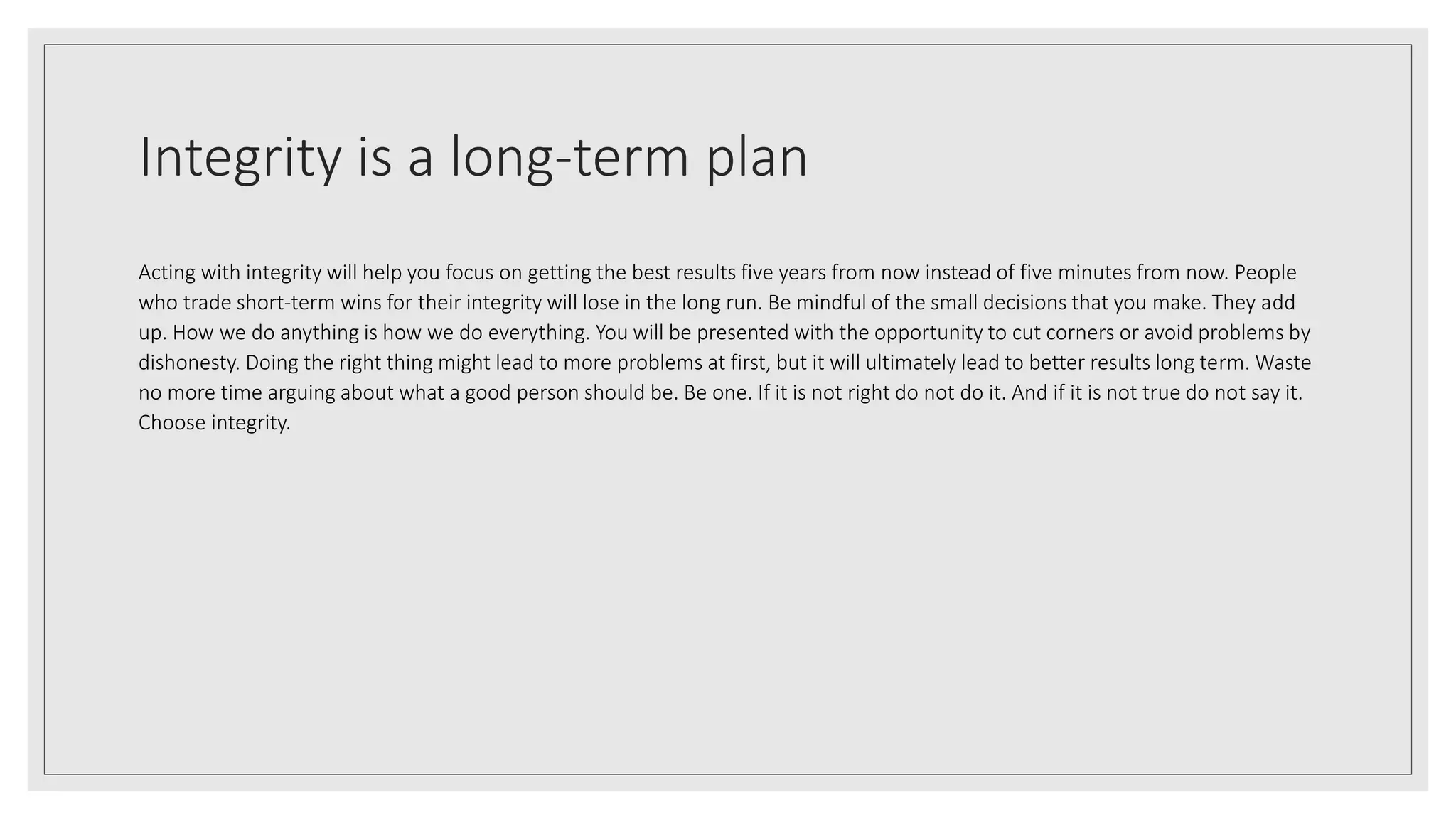 Why integrity at work matters