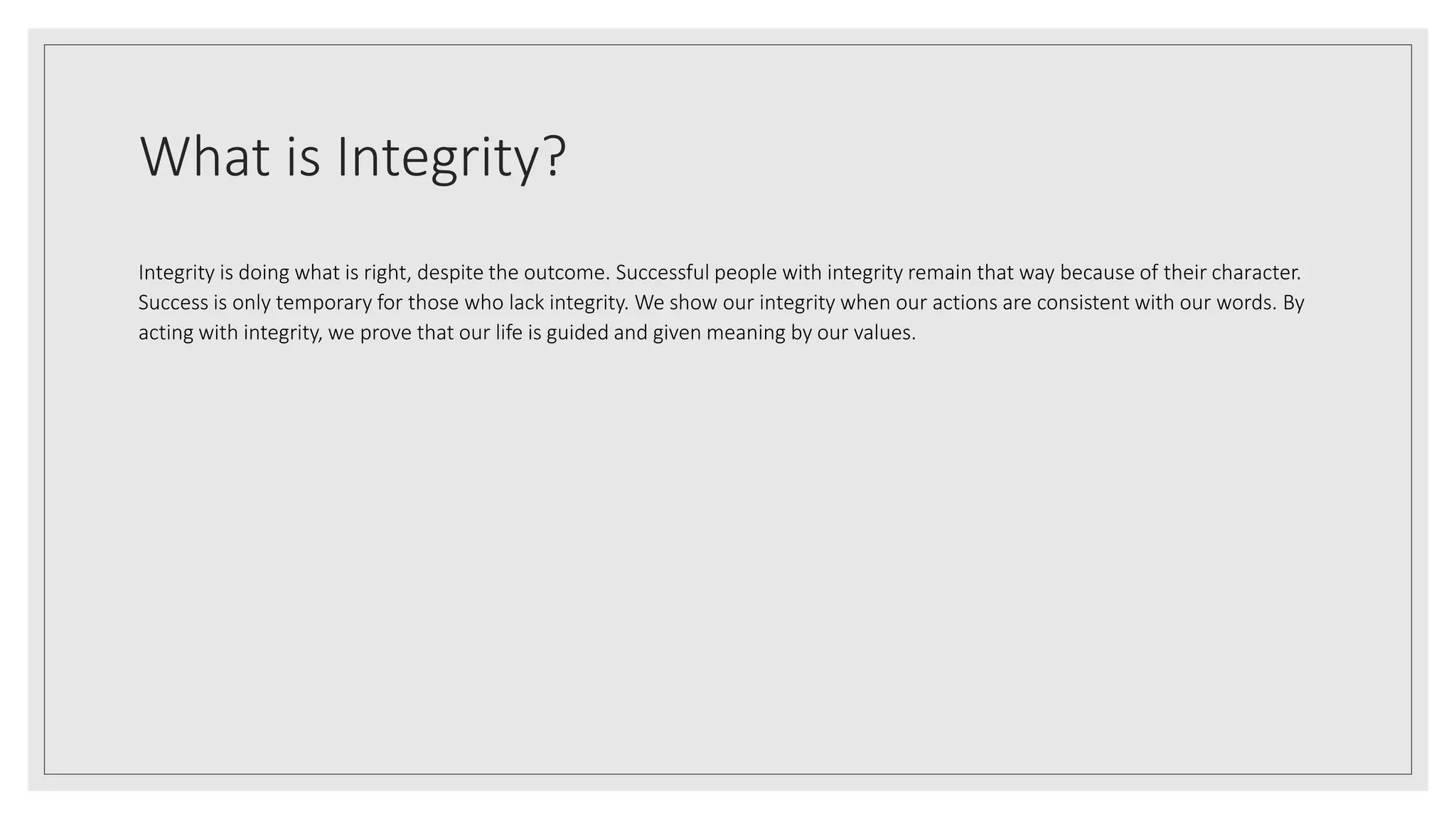 Why integrity at work matters