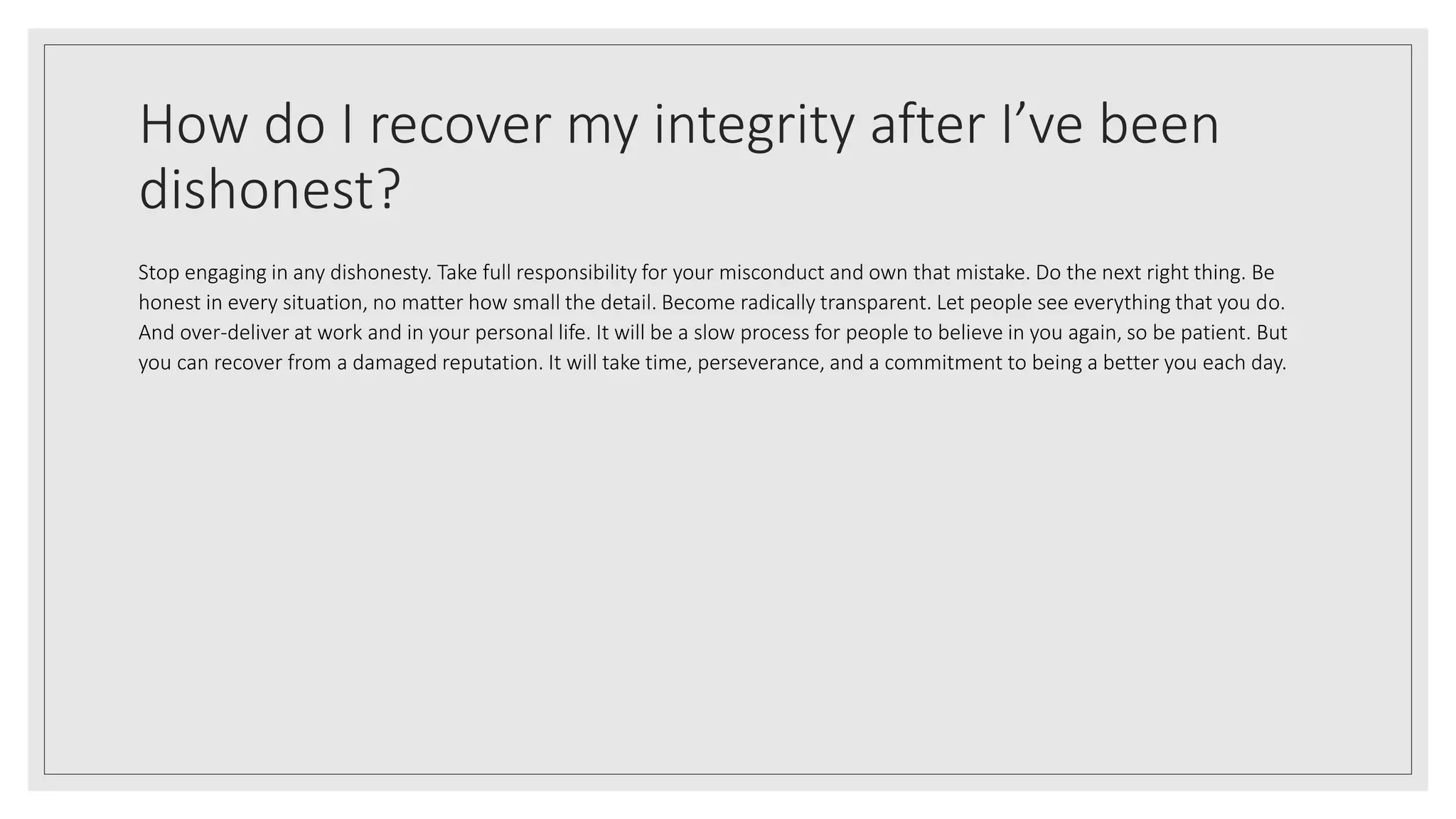 Why integrity at work matters