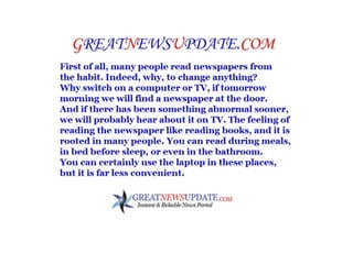 Why Internet Is Better Than Newspaper 2 Ppt Why Internet Is Better Than Newspaper 2 Ppt