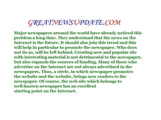 Why Internet Is Better Than Newspaper 2 Ppt Why Internet Is Better Than Newspaper 2 Ppt