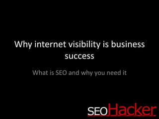 Why internet visibility is business success What is SEO and why you need it 