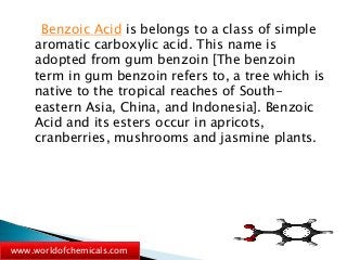 benzoic soluble poorly