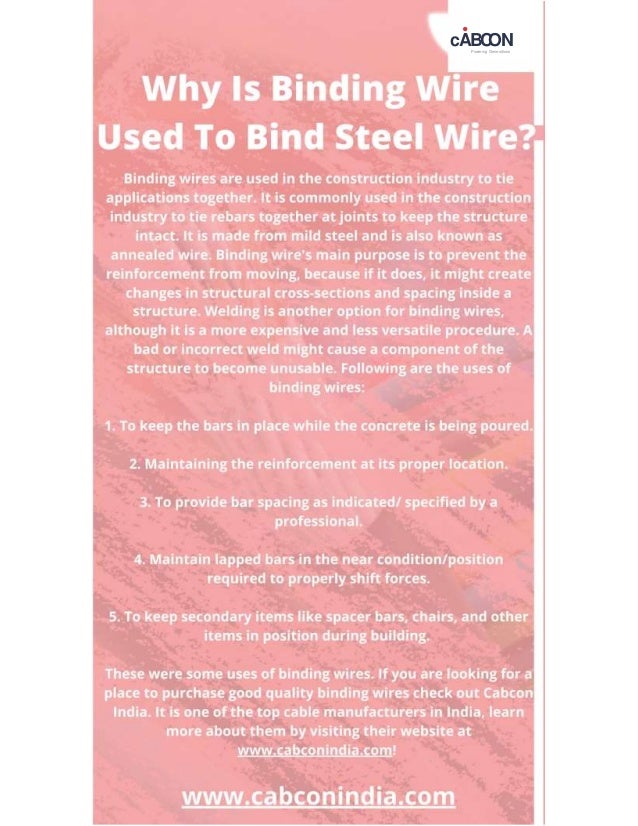 Why Is Binding Wire Used To Bind Steel Wire