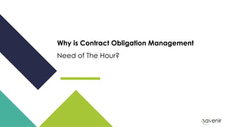 Why is Contract Obligation Management
Need of The Hour?
 