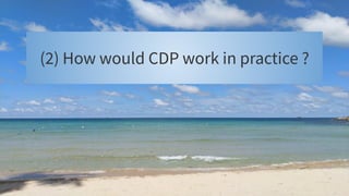 (2) How would CDP work in practice ?
 