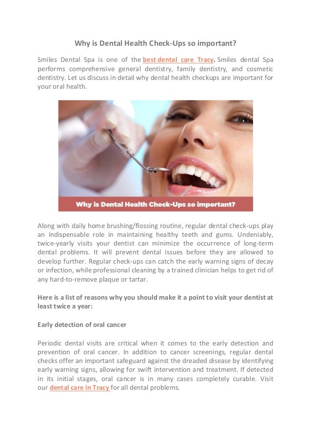 Why is Dental Health CheckUps so important?