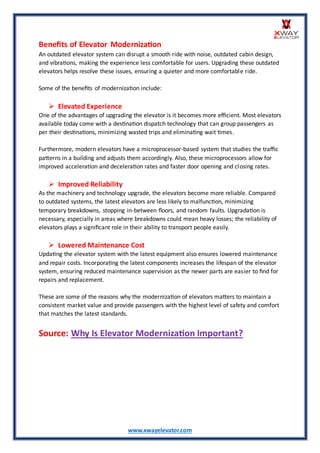 Why Is Elevator Modernization Important? | PDF