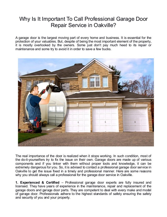 Why Is It Important To Call Professional Garage Door Repair Service i…