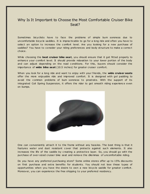 Why Is It Important to Choose the Most Comfortable Cruiser Bike Seat?