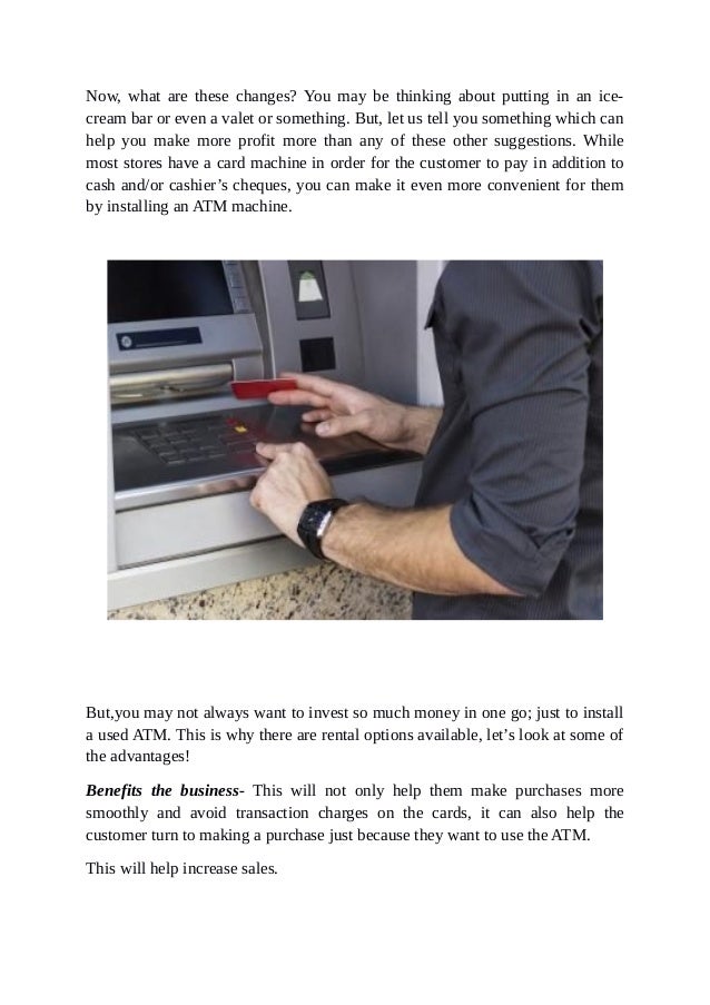 Why is it Useful to Rent An ATM Machine For Your Business?