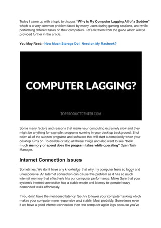 Reason Behind Computer Lagging - Detail Guide!