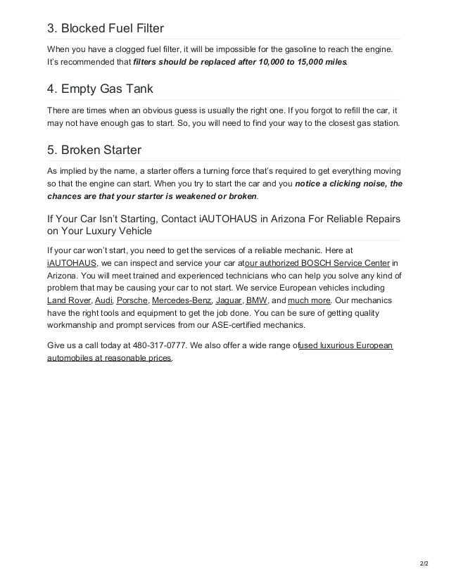 Why isnt my car starting