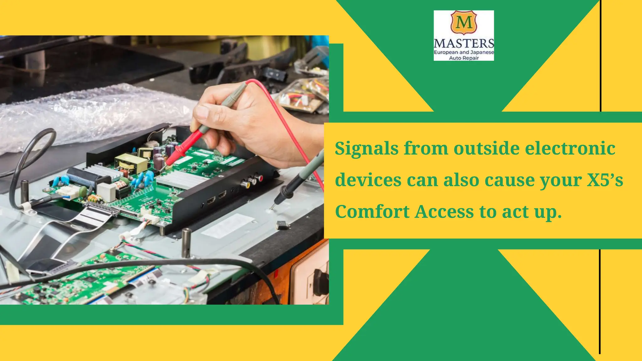 Signals from outside electronic
devices can also cause your X5’s
Comfort Access to act up.
 