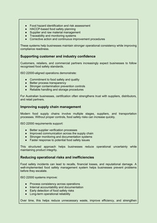 Why ISO 22000 Requirements Matter for Food Businesses in Australia | DOCX