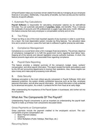 Payroll Stability 5 Reasons - Payroll System Important for All Companies | PDF