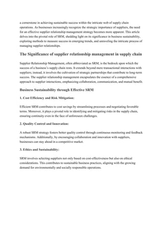 Why is Supplier Relationship Management Important in Supply Chain.pdf