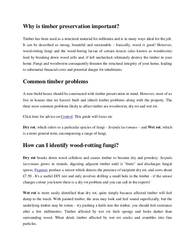 Why is timber preservation important