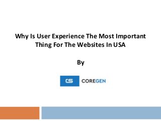 Why Is User Experience The Most Important
Thing For The Websites In USA
By
 