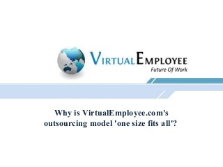 Why is VirtualEmployee.com's
outsourcing model 'one size fits all'?
 