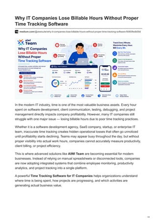 Why IT Companies Lose Billable Hours Without Proper Time Tracking ...