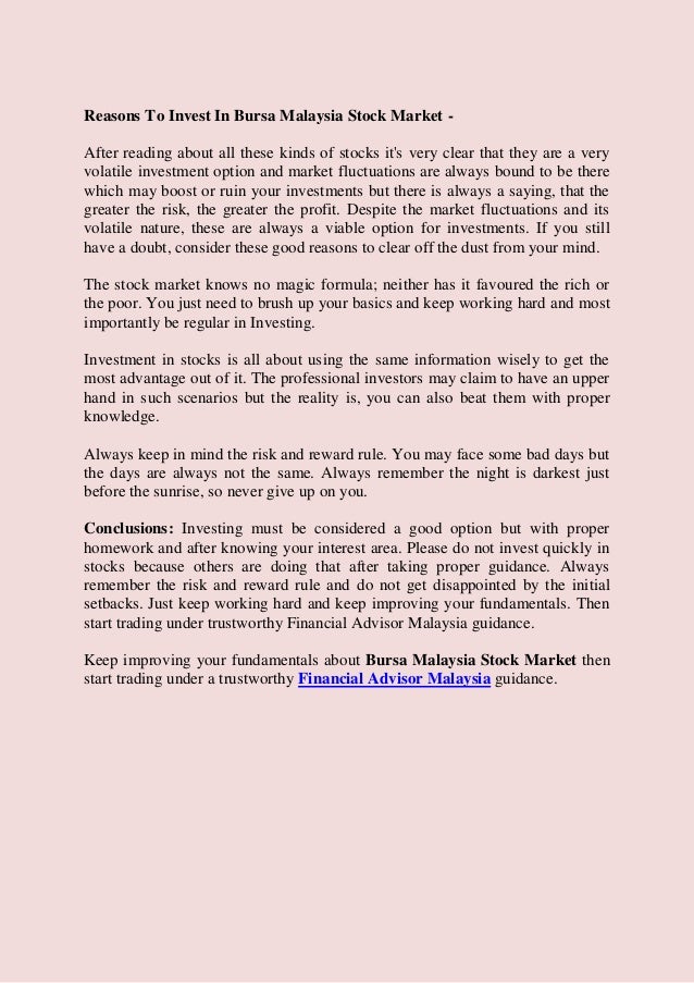Why It Is Beneficial To Invest In Bursa Malaysia Stock Market