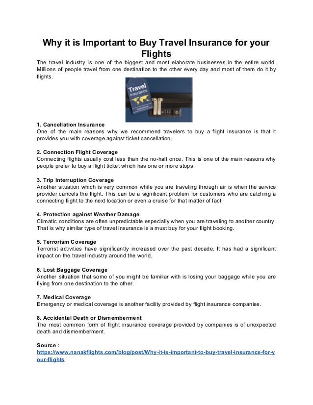 Why It Is Important To Buy Travel Insurance For Your Flights