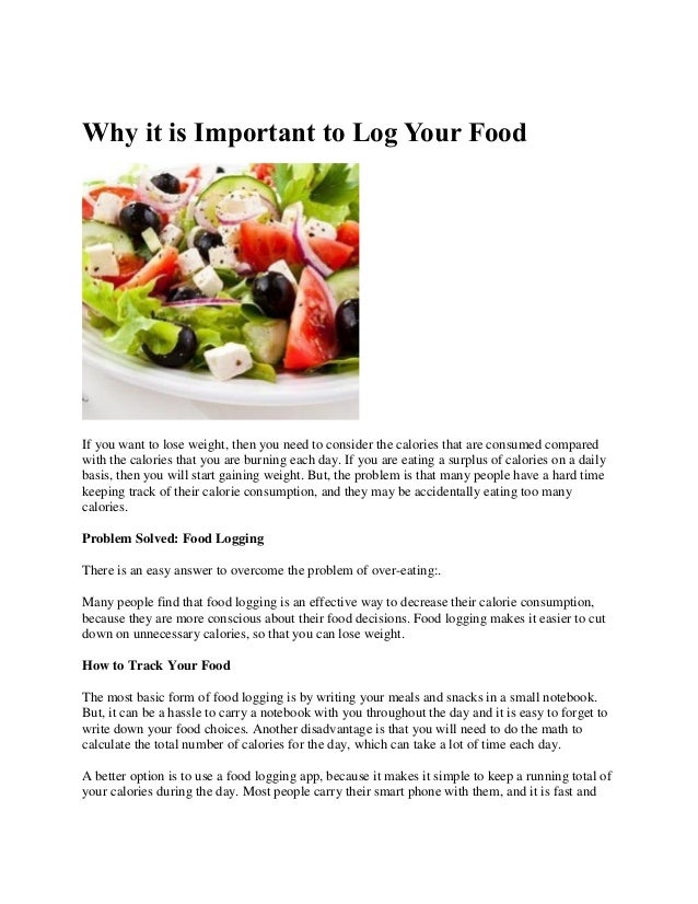 why it is important to log your food