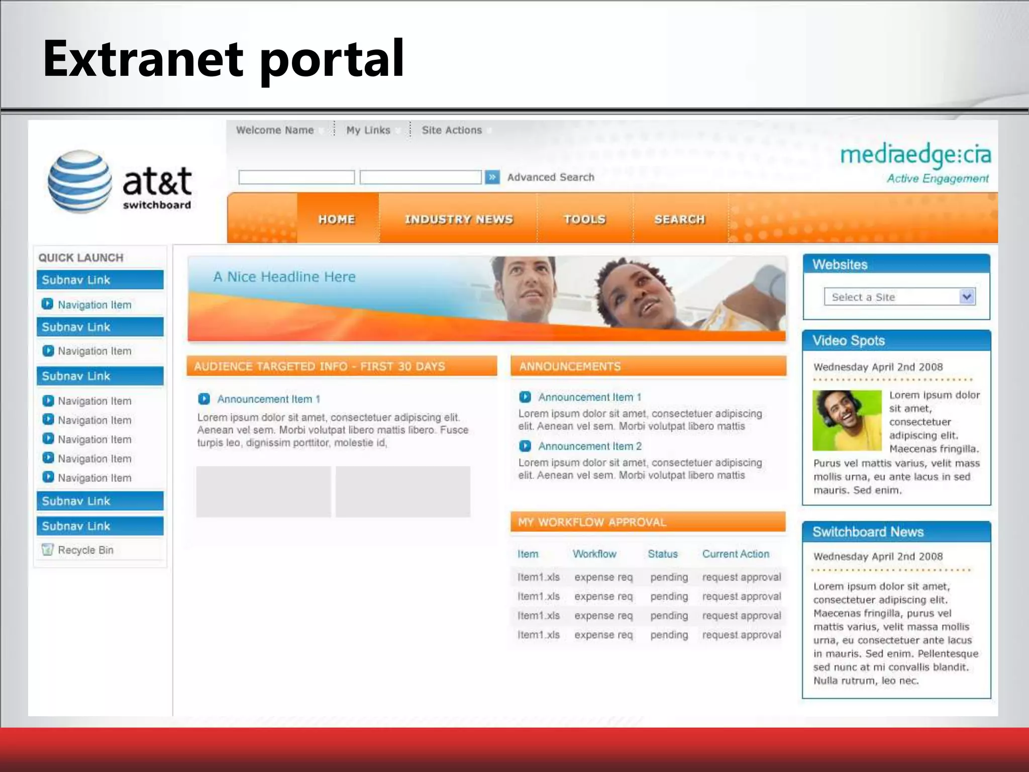 Extranet portal