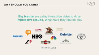 Big brands are using interactive video to drive
impressive results. What have they figured out?
WHY SHOULD YOU CARE?
 