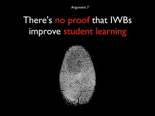 Argument 7



There's no proof that IWBs
 improve student learning
 