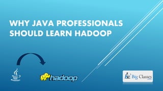 WHY JAVA PROFESSIONALS
SHOULD LEARN HADOOP
 