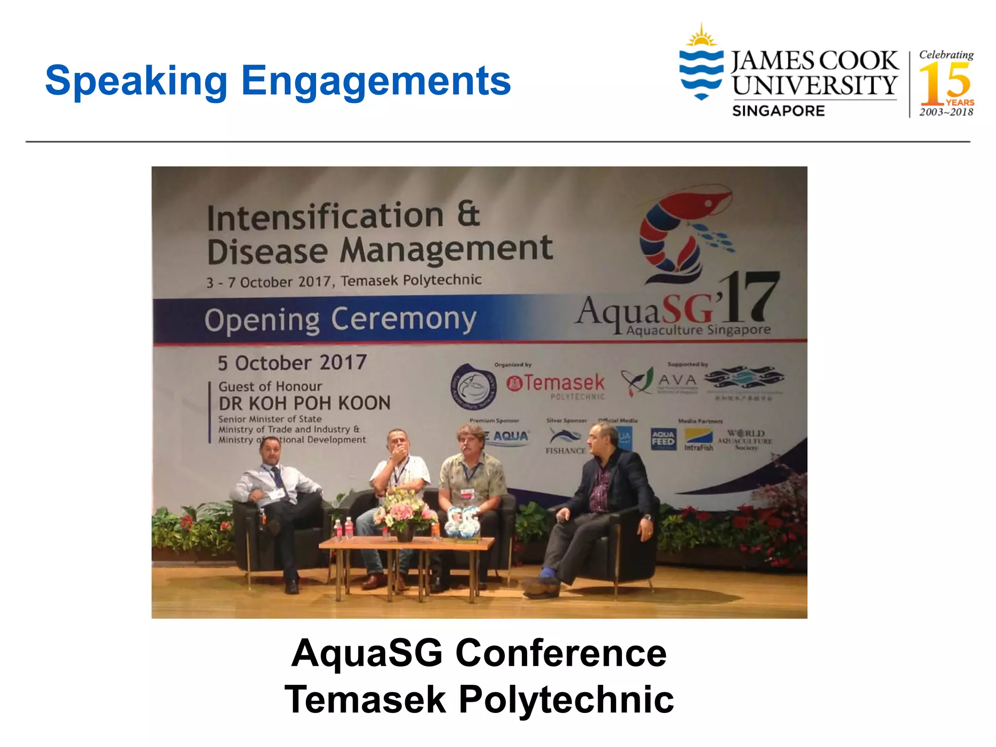 Speaking Engagements
AquaSG Conference
Temasek Polytechnic
 