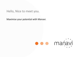 Hello, Nice to meet you. Maximise your potential with Manavi. 