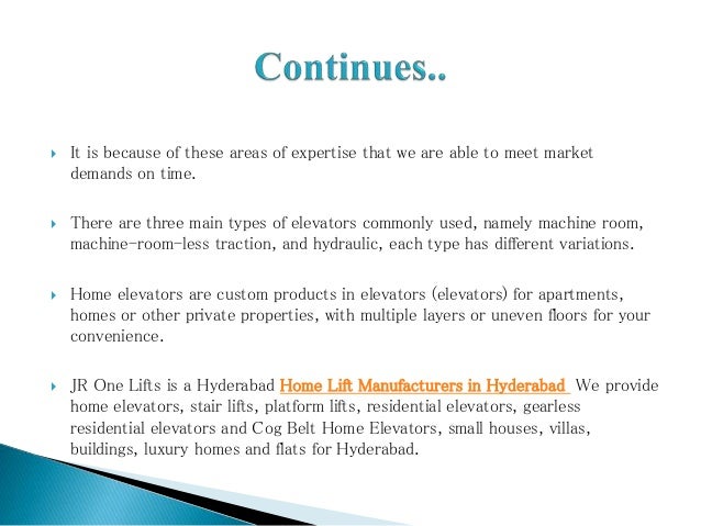 Why Jr One Lifts Is The Top Lift Suppliers In Hyderabad