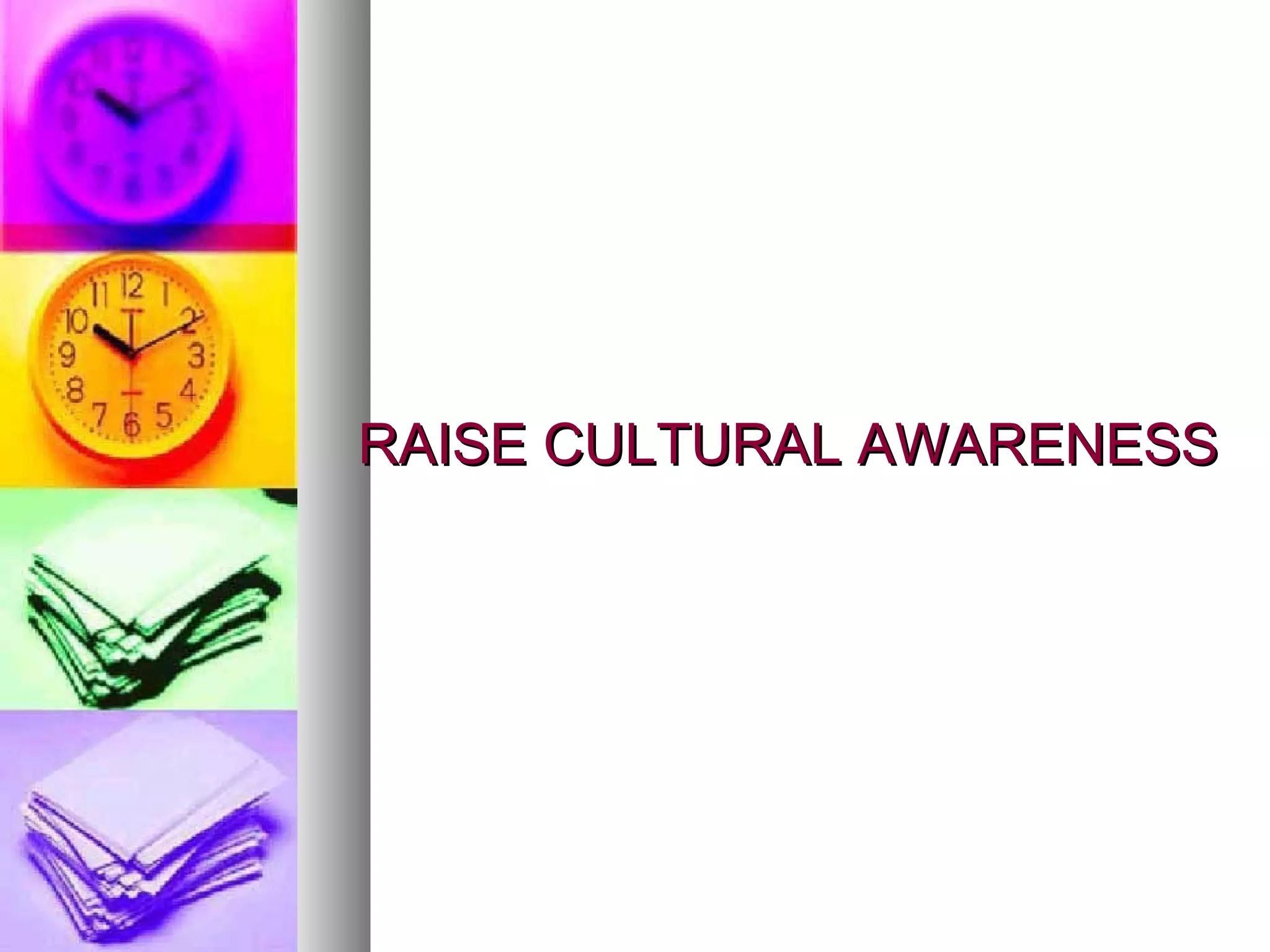 RAISE CULTURAL AWARENESS 