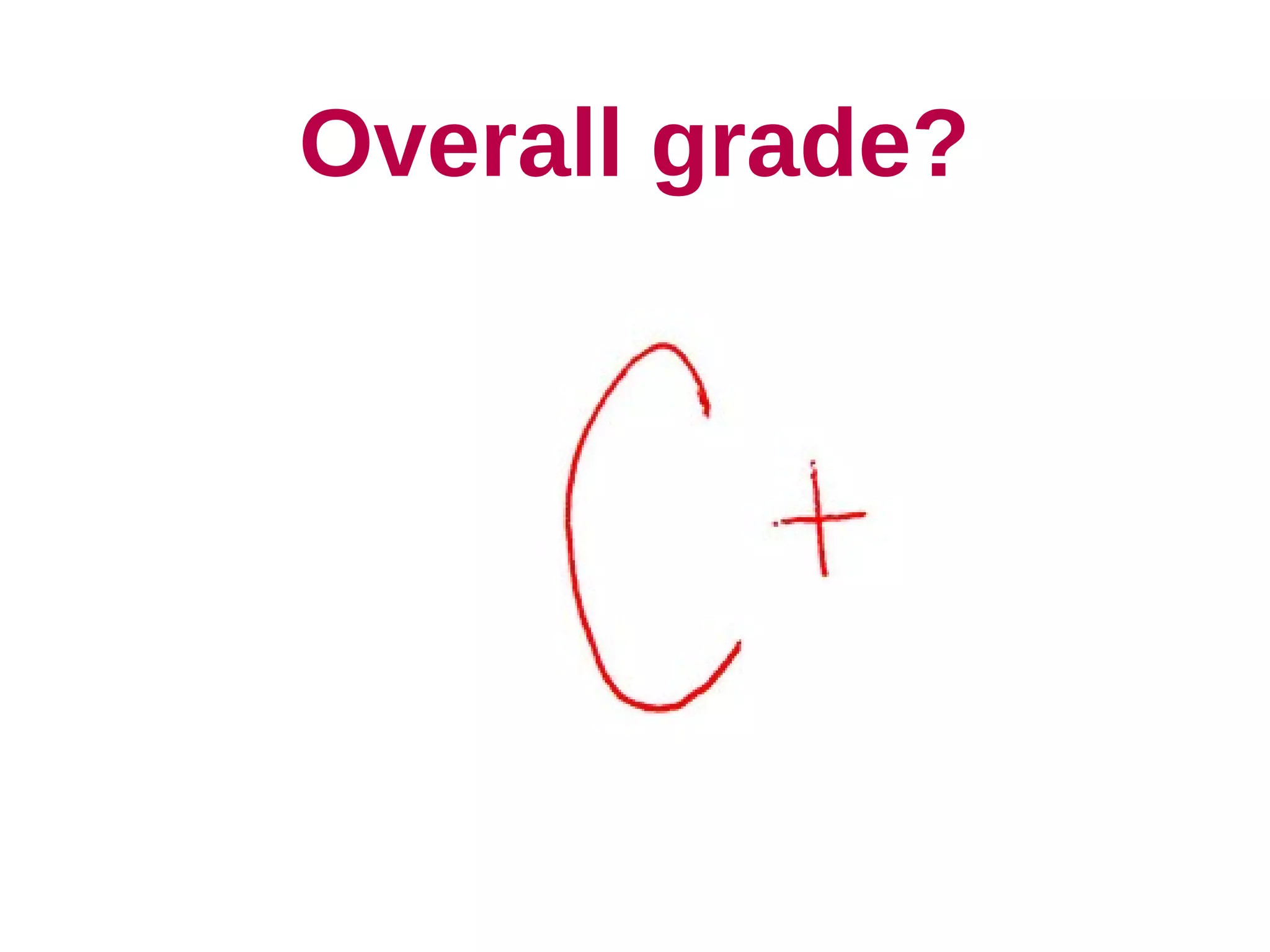 Overall grade?
 