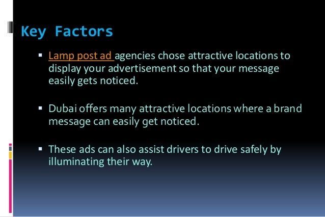 Reasons Why Lamp Post Advertising Is The Best In Dubai