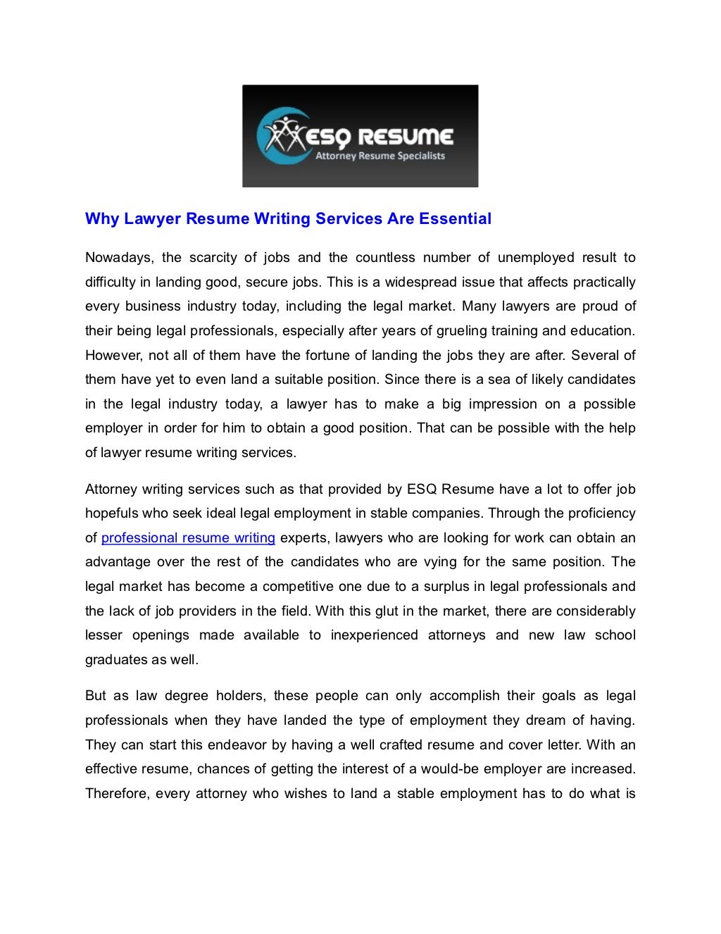 Attorney resume writing services Attorney resume writing services